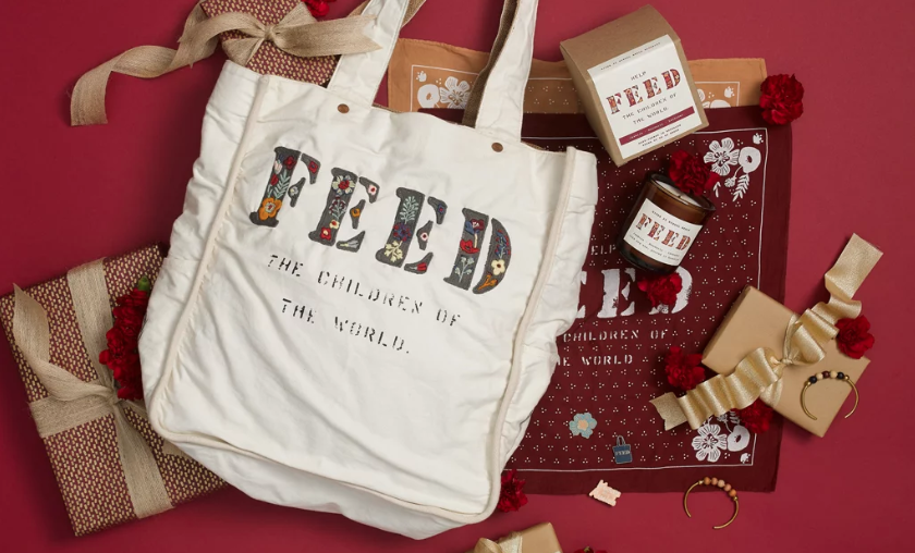 Tote bag with the word Feed