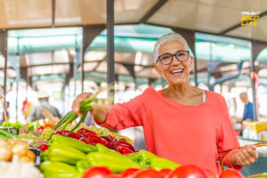 a woman eating the best diet for longevity