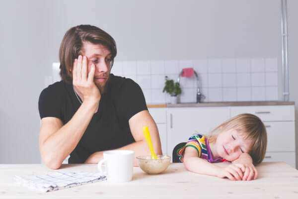 parent and a sleep deprived kid