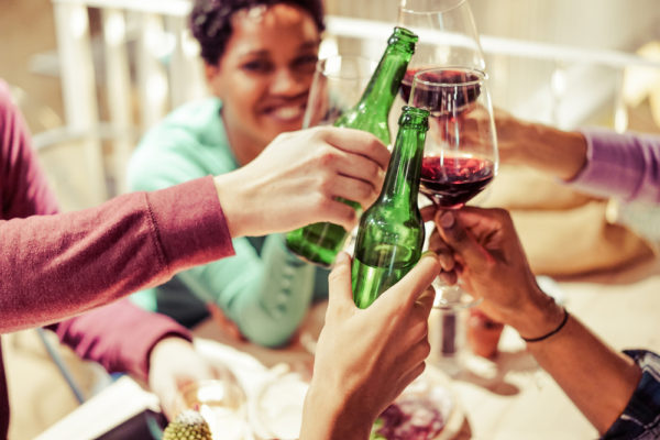 group of friends drinking alcohol