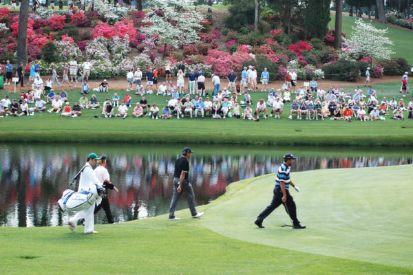 Golfers playing in the masters