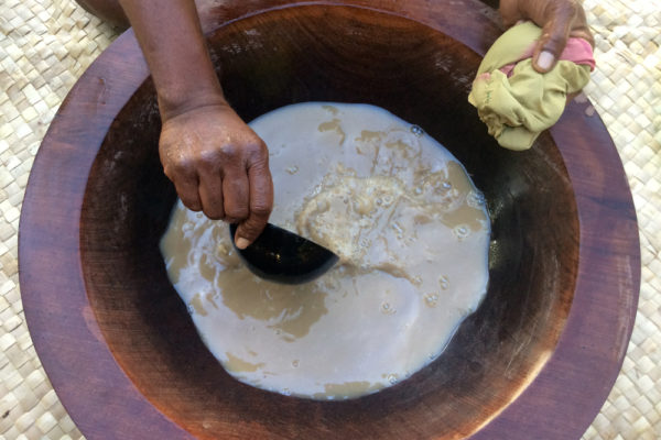 Traditional Kava made from mixing the powdered root of the pepper plant with water and results in a numb feeling and a sense of relaxation