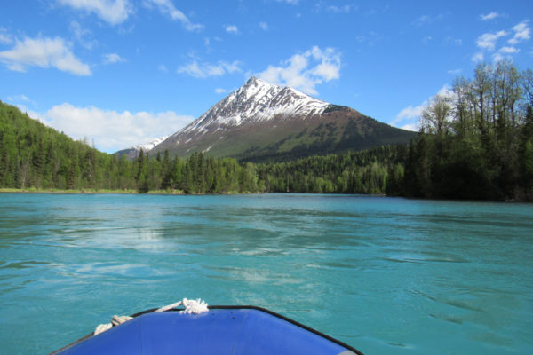 a raft in a river in Alaska