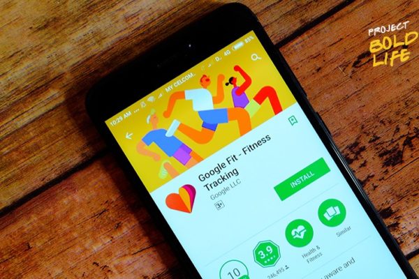 A fitness tracking app on someone's phone