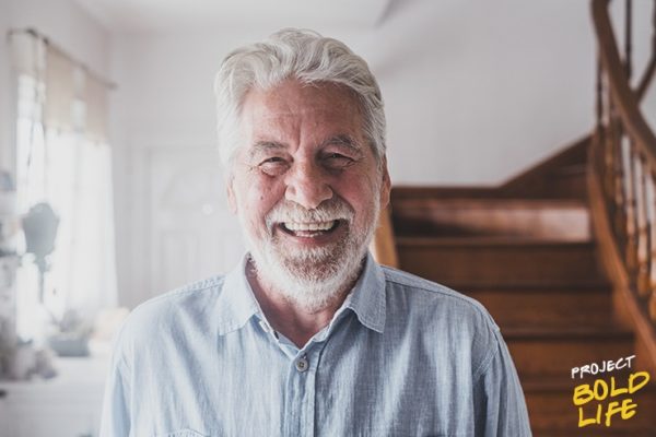 an older dude who seems happy