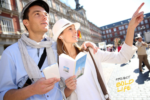 A couple getting their travel on