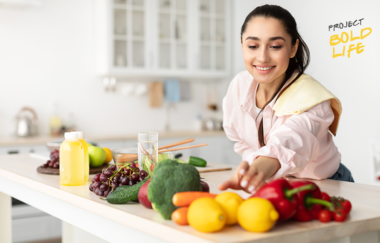 A woman improving her immune system