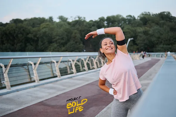 A woman getting her fitness back on track.